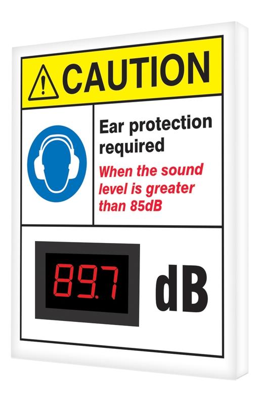 ANSI ISO CAUTION DB METER SIGN 12” x 10” - Decibel Meter Sign